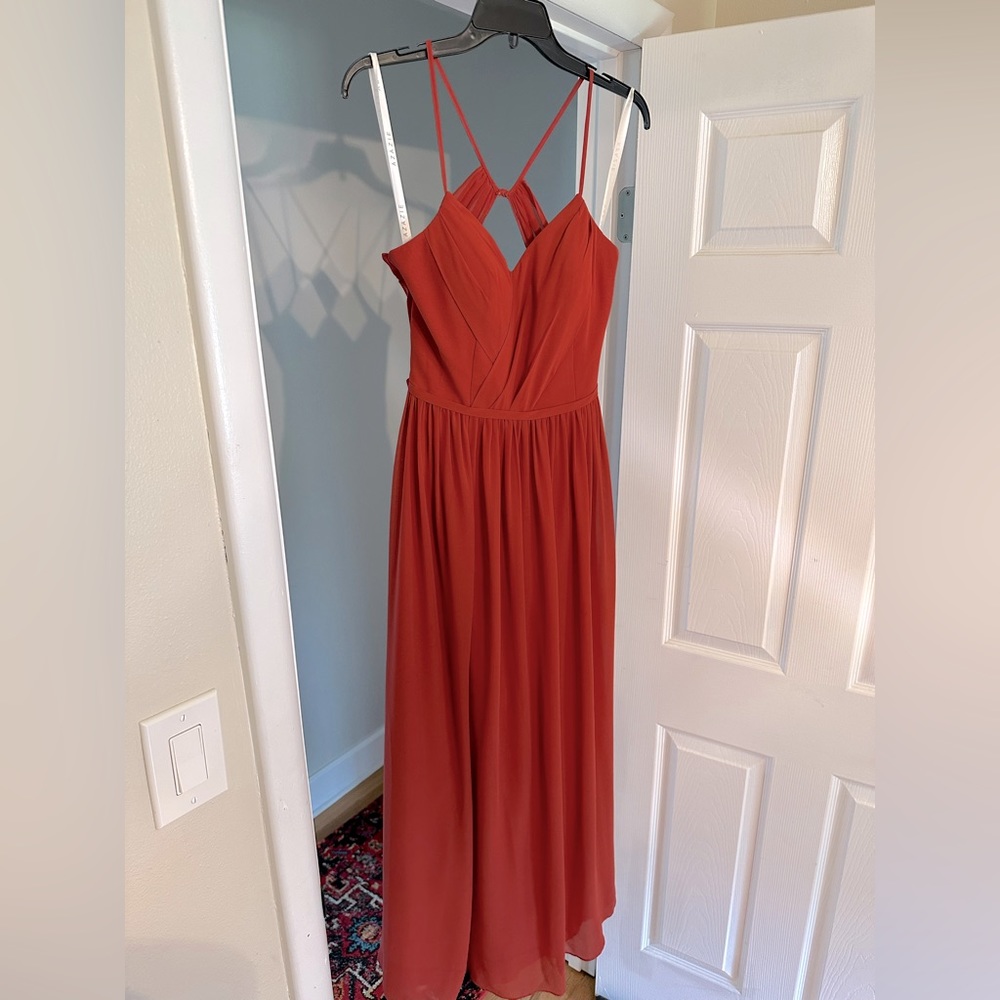 Azazie Cora Dress in Rust
